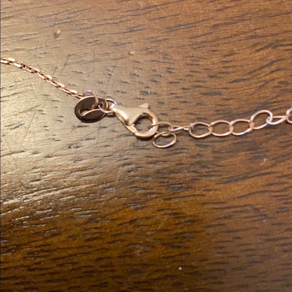 Delicate Rose Gold color Necklace with Bar Accent - Picture 2 of 4
